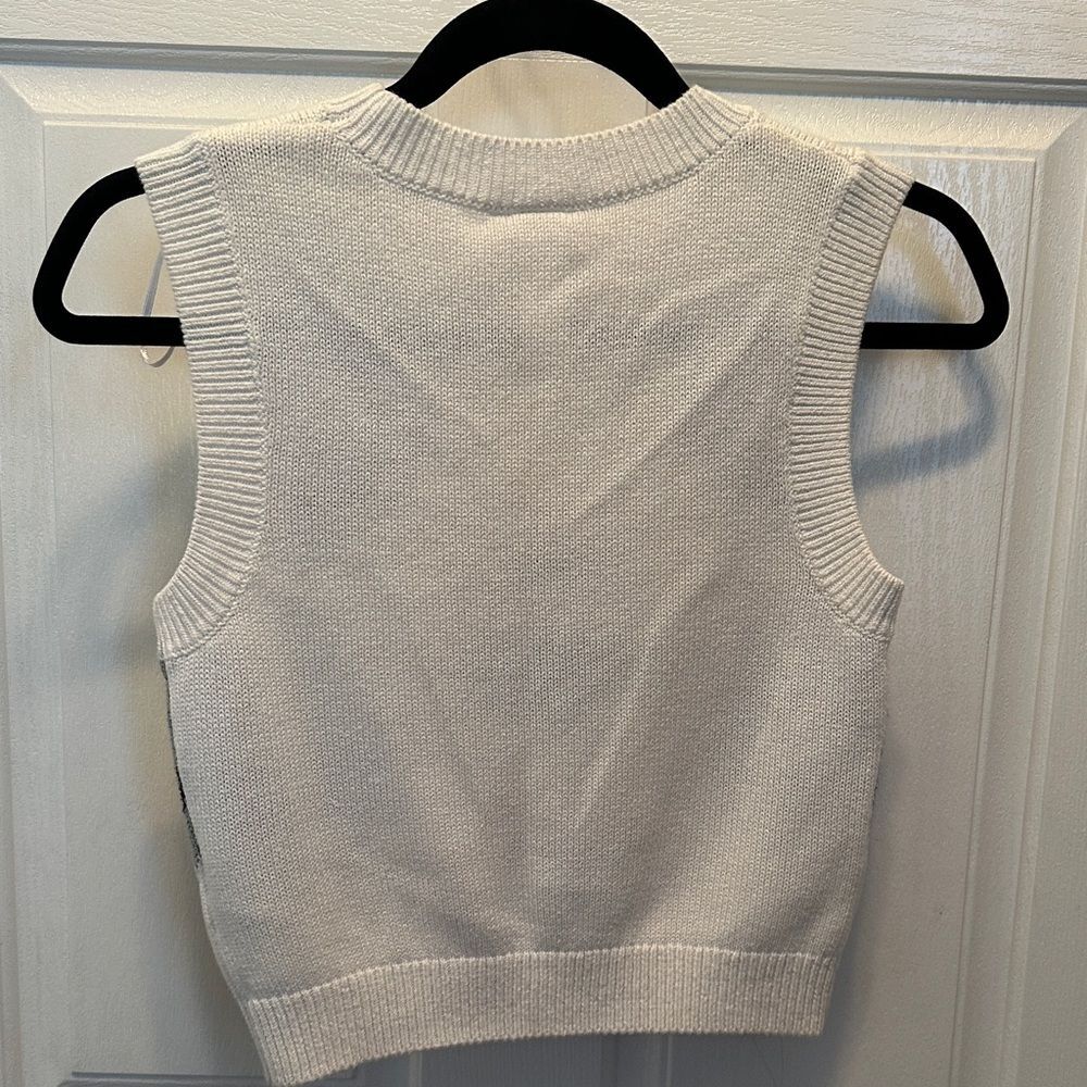 Smiley H&M Smiley Face Knit Sweater Vest Cotton Blend Size XS - Picture 2 of 4